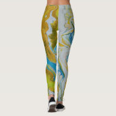 Leggings danse fluide jaune bleu abstrait (Dos)