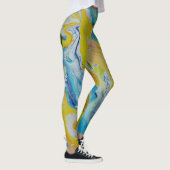 Leggings danse fluide jaune bleu abstrait (Droite)