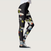 Leggings DANSE KIMONO, EAU COURANTE, CHUTE FEUILLE Florale (Droite)