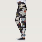 Leggings DANSE KIMONO, EAU COURANTE, CHUTE FEUILLE Florale (Gauche)