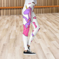 Danse rose unicorne avec des jambes de coeur