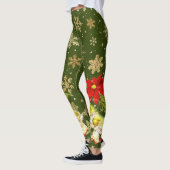 Leggings Danser Bébé Angels sur vert avec des flocons d'or (Gauche)
