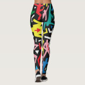 Leggings Danser des gens, doodle set motif. (Dos)