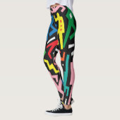 Leggings Danser des gens, doodle set motif. (Gauche)