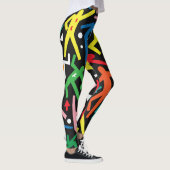 Leggings Danser des gens, doodle set motif. (Droite)