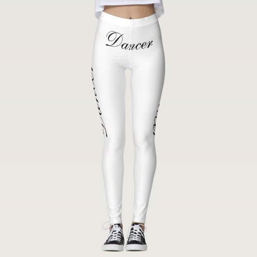Leggings danseuse noire en blanc (Devant)
