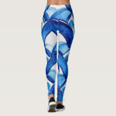 Leggings d'aquarelle bleu Abstrait (Dos)