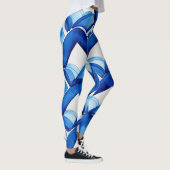 Leggings d'aquarelle bleu Abstrait (Droite)