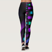 Leggings Dark beautiful colors neon glowing ribbon stripes (Dos)