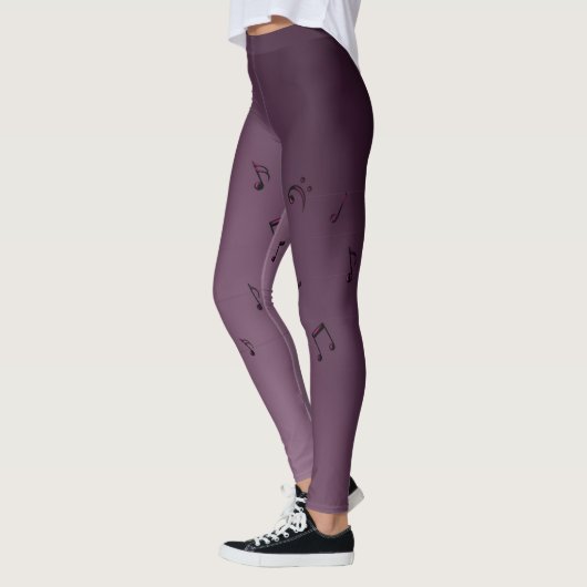 Leggings Dark Ombre Musical Notes Mauve (Gauche)
