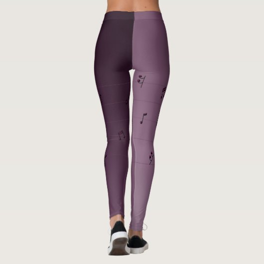 Leggings Dark Ombre Musical Notes Mauve (Dos)
