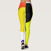 Leggings d'art Abstrait bleu jaune concentré (Dos)