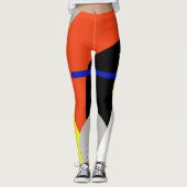Leggings d'art Abstrait bleu jaune concentré (Devant)