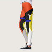 Leggings d'art Abstrait bleu jaune concentré (Gauche)