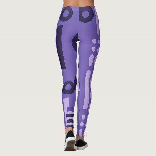 Leggings d'art Abstrait dans les tons violets (Dos)