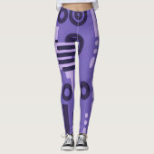 Leggings d'art Abstrait dans les tons violets (Devant)