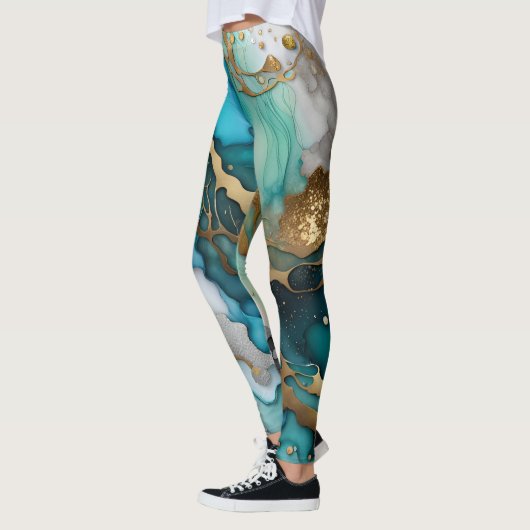 Leggings d'art Abstrait - Élégant impression en ma (Gauche)