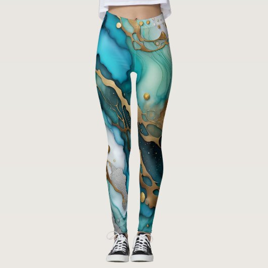 Leggings d'art Abstrait - Élégant impression en ma (Devant)