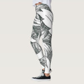 Leggings d'art Abstrait Floral Line (Gauche)