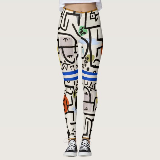 Leggings d'art Abstrait inspirés par Klee (Devant)
