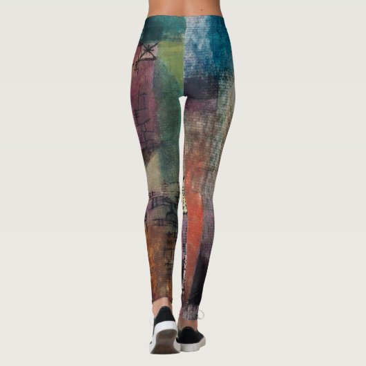 Leggings d'art Abstrait - Style Paul Klee portable (Dos)