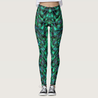 Leggings d'art abstrait vert
