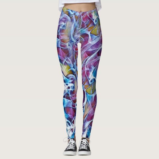 Leggings d'art coloré Abstraits (Devant)