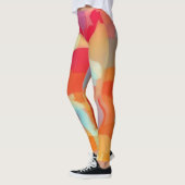 Leggings d'art colorés géométriques et courbes (Gauche)