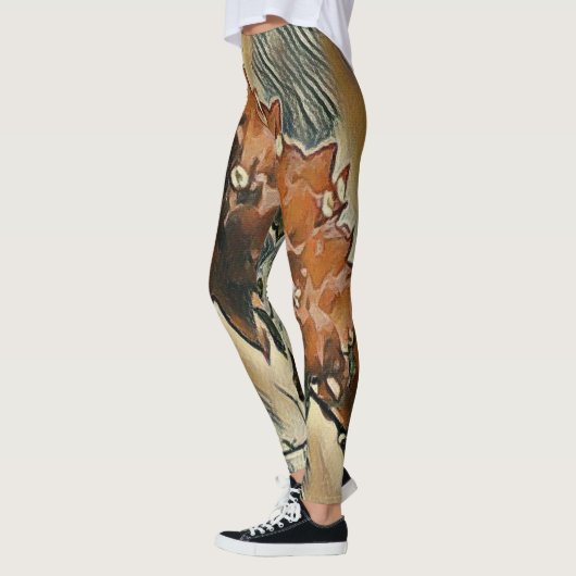 Leggings d'art de l'arbre rose (Gauche)