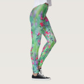 Leggings d'art de pré fleuri sauvage rose (Droite)