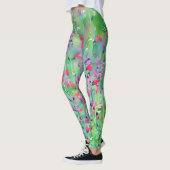 Leggings d'art de pré fleuri sauvage rose (Gauche)