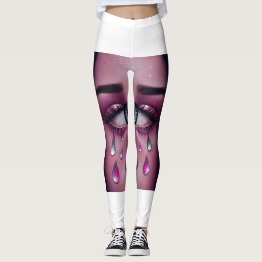 Leggings d'art des yeux de larmes 💧 👁️ (Devant)