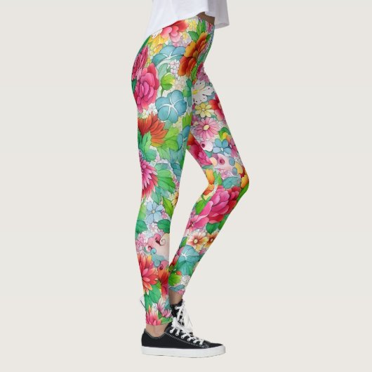 Leggings d'art floral coloré (Droite)