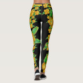 Leggings d'art floral jaune or (Dos)