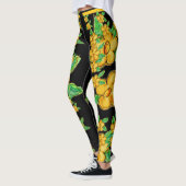Leggings d'art floral jaune or (Gauche)