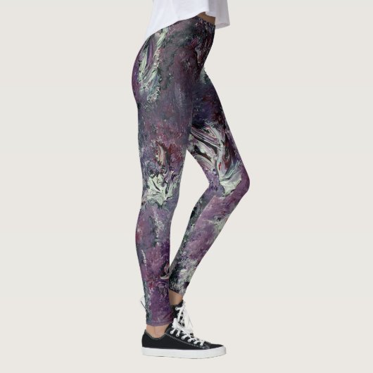 Leggings d'art funky de prune (Droite)