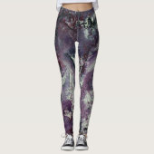 Leggings d'art funky de prune (Devant)