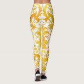 Leggings d'Art Jaune vintage Déco Motif or (Dos)