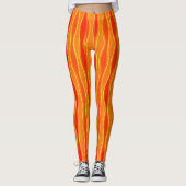 Leggings d'art orangé et jaune ondulé (Devant)