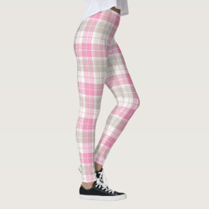 Leggings d'art plaqué rose et gris