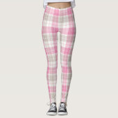 Leggings d'art plaqué rose et gris (Devant)