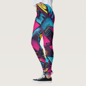 Leggings d'Art Pop Vibrant avec Leggings aux coule (Gauche)