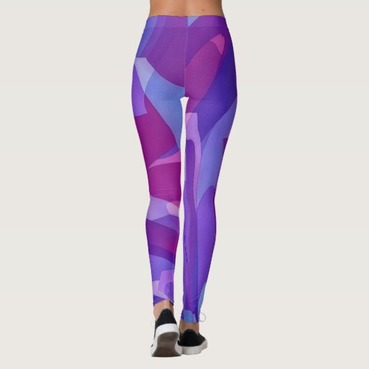 Leggings d'art violet et prune (Dos)