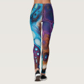 Leggings d'art violet turquoise (Dos)