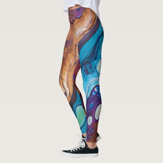 Leggings d'art violet turquoise (Gauche)