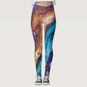 Leggings d'art violet turquoise (Devant)