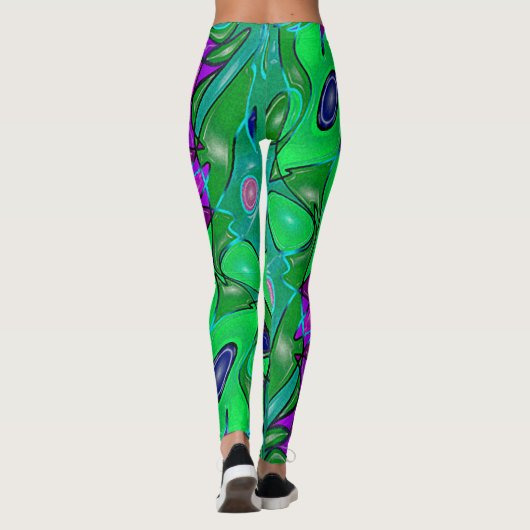 Leggings d'aubergines et de chaux (Dos)