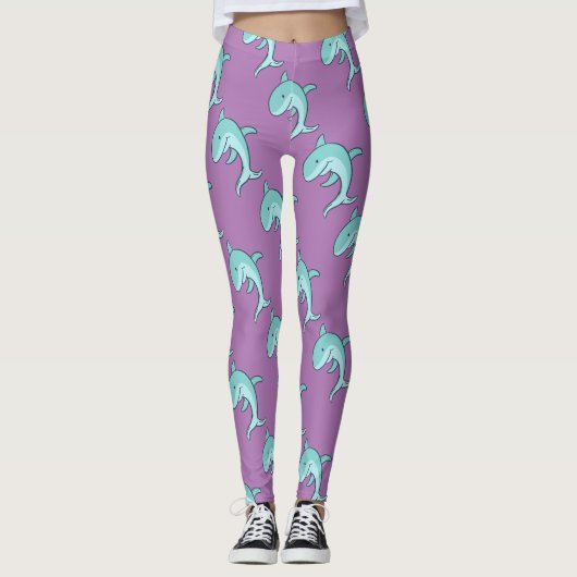 Leggings Dauphins bleus sautant Thunder_Cove (Devant)