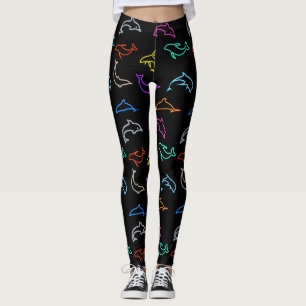 Leggings dauphins néon -