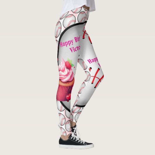 Leggings de baseball pour anniversaire avec cupcak (Droite)